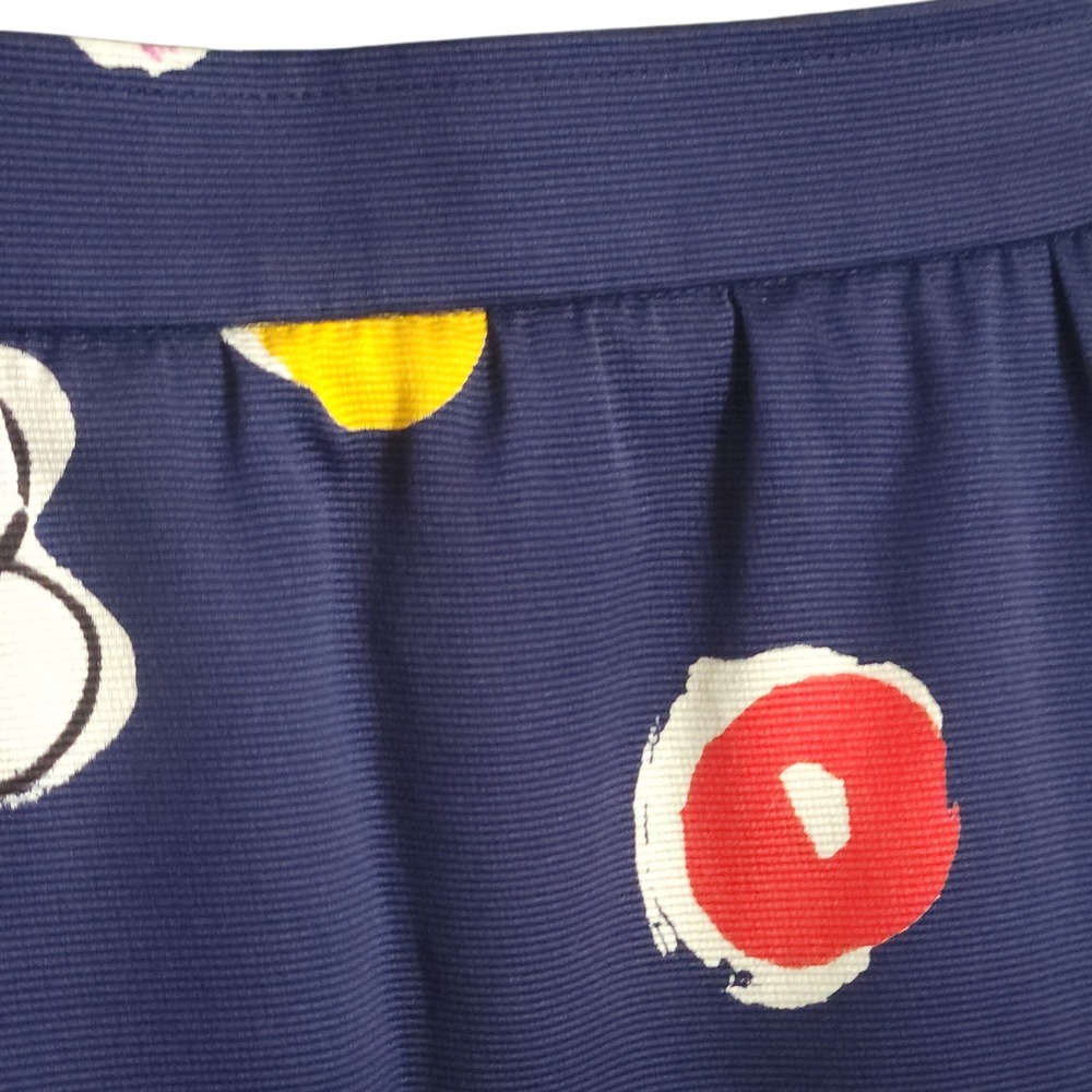 UNGARO Parallèle Paris Pencil Skirt Vintage Size 12 Navy Floral Ribbed $550 - Picture 6 of 10